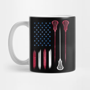 US Flag colors LAX USA Lacrosse Mug